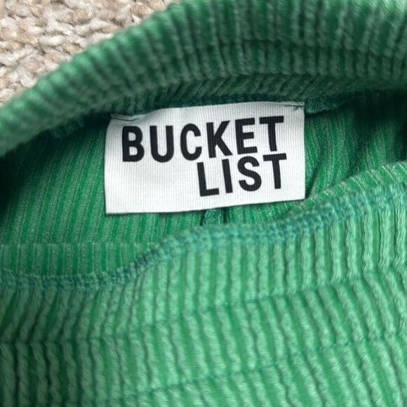 Bucket List Women’s Green Ribbed Drawstring Shorts Size Medium NEW - Picture 7 of 8